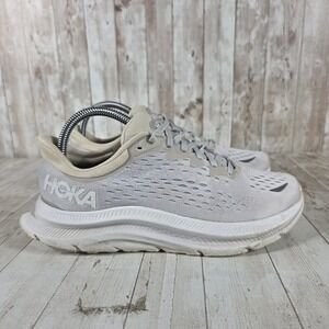 Hoka Kawana Womens 7.5 Running Shoes Grey Cream 1123164-NCIF Low Top Sneakers